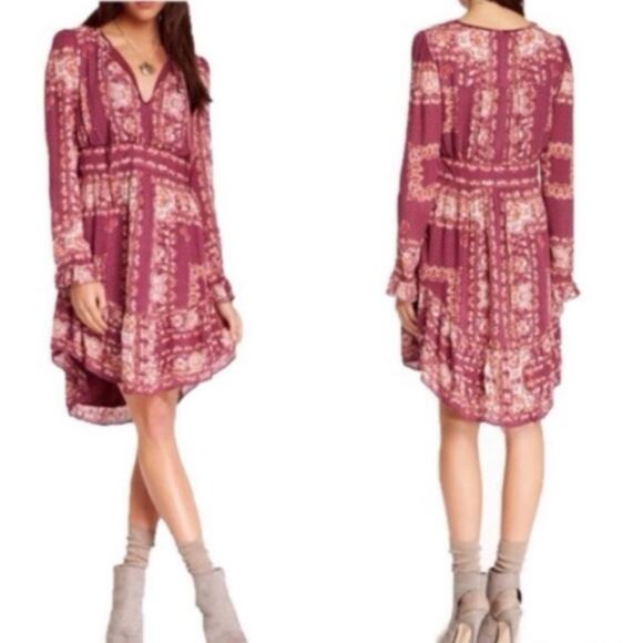 Free People Bridgette Small Long Sleeve Boho Dress - Picture 7 of 11